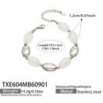 color: TXE604-White Resin Steel Color Bracelet -19.5+5cm