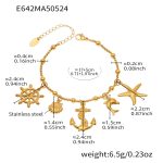 color: E642-Gold DIY Multi-charm Bracelet 16+5cm