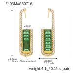 color: F403-Green Zircon Earrings
