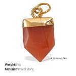 color: PJ585ORG Orange Red Natural Stone Pendant