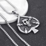 Domineering Skull Black Peach a Cool Necklace Men Hip Hop Punk Street Hipster Stainless Steel Ornaments