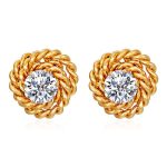 color: Gold White Rhinestone MS-518