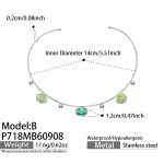 color: P718-B Style Cracked Ice Stone Steel Color Choker