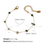 color: SL118DGG Dark Green Stone Gold Bracelet