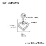 color: K001-Steel Color Cutout Heart Zircon Pendant