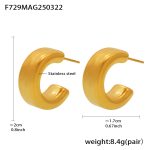 color: F729-Gold Geometric Hollow Earrings