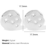 color: EH727 White Rhinestone Silver Stud Earrings