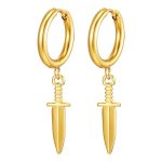 color: 2.5*12 Welded Ring Sword Gold Ear Cuff