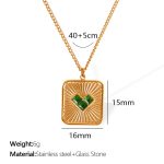color: XL263 Green Stone Gold Necklace