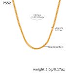 color: P552-Gold Necklace -38+5cm