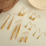 New Style Cold Female Small Calabash Ear Hook Water Drop Personality Design Stainless Steel Earrings Temperament All-Match Accessories