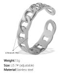 color: JZ123S7 Adjustable Silver Ring
