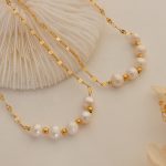 Ornament Personality Imitation Pearl Pendant Necklace French Design Lip Chain