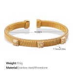 color: SZ237WEG White Rhinestone Gold Bangle