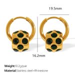 color: EH836GNRG Green Rhinestone Gold Earrings