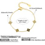 color: TXE025-Black Zircon Gold Bracelet -17+5cm