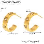 color: F1636-Gold Earrings