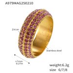 color: A979-Gold Pink Zircon Ring / size: US 6