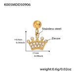 color: K005-Gold Crown Zircon Pendant