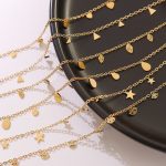 Roman Gong Ge Duo Accessories All-Match Clavicle Chain Stainless Steel Material Plated 18K Real Gold Necklace P533-8