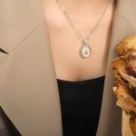 color: P1395-Steel Color Necklace -40+5cm