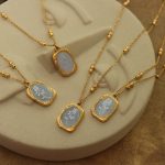 French Style Cool Light Luxury Magic Mirror Rose Necklace Female Simple Stainless Steel Plated 18K Real Gold Clavicle Chain