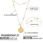 color: P058-Gold Double Layer Necklace 39+5cm