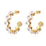 color: Claw Earrings White Rhinestone MS-498