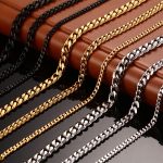 Stainless Steel Necklace Single Buckle Edging Chain Vacuum Plating 18K Golden Long
