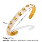 color: SZ228WEG White Enamel Gold Bangle