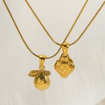 Stainless Steel Fruit Series Furnace Vacuum Electroplating 18K Gold Necklace Female Versatile Advanced Ornament