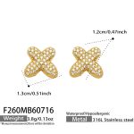 color: F260-Letter X Gold Earrings