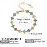 color: TXE618-Blue Zircon Gold Bracelet -16.5+5cm