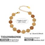 color: TXE609-Champagne Zircon Gold Bracelet -17+5cm