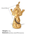 color: PJ332BKG Black Rhinestone Gold Pendant