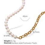 color: XL417WEG Freshwater Pearl Gold Necklace