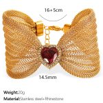 color: SL64 Deep Red Zircon Gold Bracelet