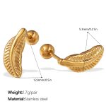 color: EH1009G Piercing Gold Stud Earrings