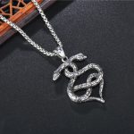 Stainless Steel Double-Headed Snake Pendant Personality Punk Necklace