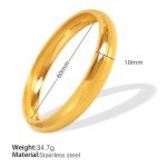 color: SZ125G10-60 Polished Bangle Width 10mm Inner Diameter 60mm-Gold