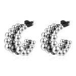 color: Three-wire Two-tone Black Beads Earrings