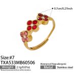color: TXA533-Red Color Zircon Ring -Size 7