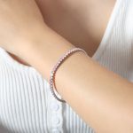 color: E048-Pink Zircon Steel Color Bracelet