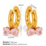 color: EH299 Pink Color Zircon Earrings