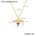 color: TXP147-Gold Bee Necklace