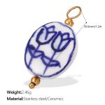 color: PJ358BEWG Blue White Ceramic Pendant