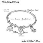 color: Z360-Steel Color DIY Charms Bangle -B Style