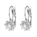color: Daisy French Clasp Earrings 18 Steel Color