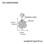 color: K012-Steel Color Four-petal Flower Zircon Pendant