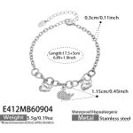 color: E412-Dolphin Zircon Steel Color Bracelet -17.5+5cm